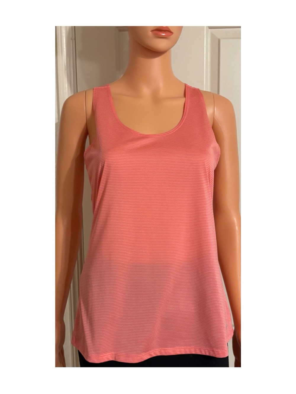 Avia Coral Pink Ribbed Scoop Neck Athletic Tank
